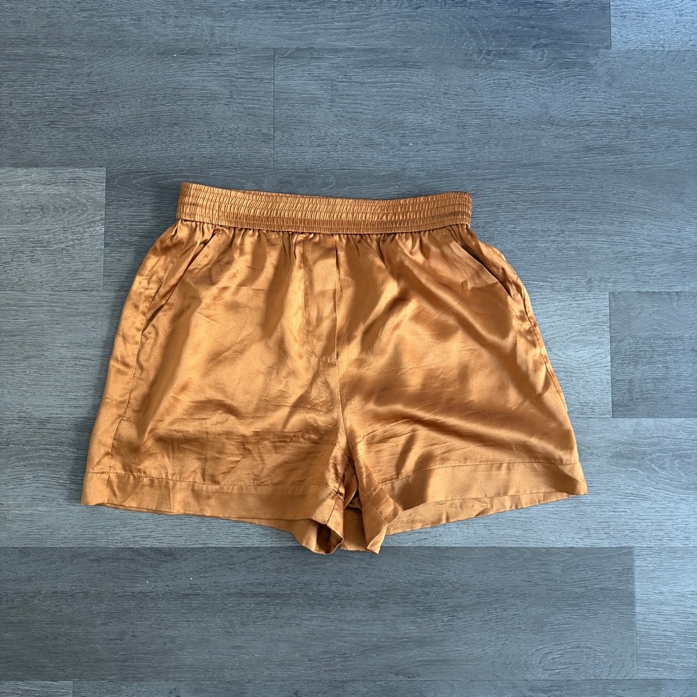 Reformation Bleecker Silk Shorts
